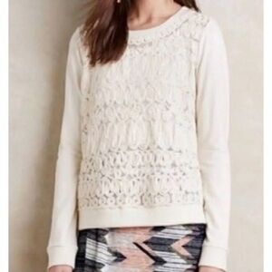 Antropologie Tops | Akemi +
Kin Anthro Mesh Rosette
Sequin Sweatshirt Ivory